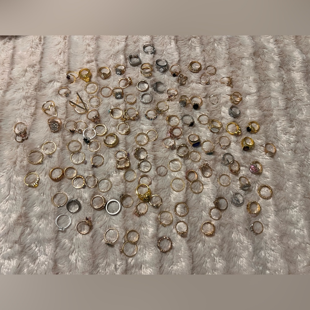 Elegant Gold and Silver Ring Set